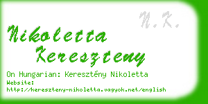 nikoletta kereszteny business card